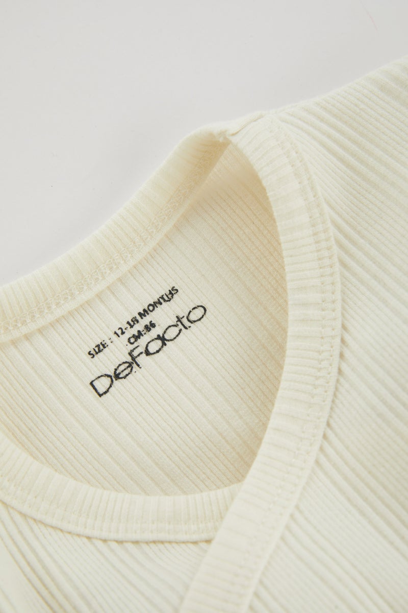 DeFacto Beige BabyGirl Baby Girl 2 piece Long Sleeve Snap Body Casual - Image 4